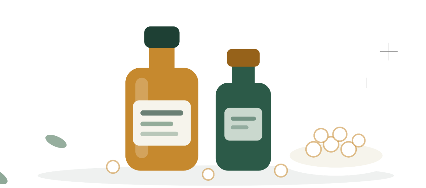 Homeopathy remedy bottles and globules